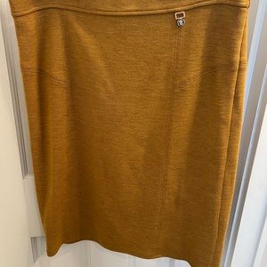 Tory Burch Yellow Spice Beverly wool blend knit pencil skirt